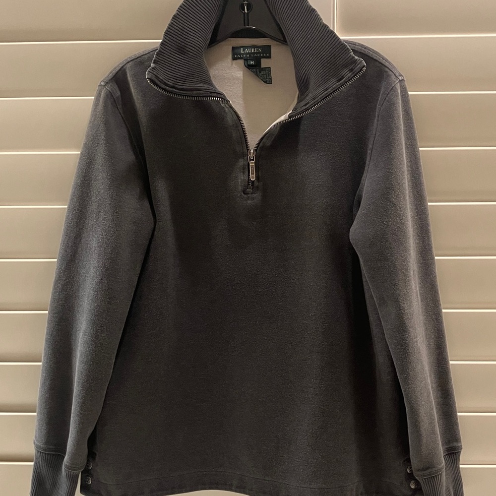 Lauren Ralph Lauren Charcoal Quarter-Zip Longslreve Pullover